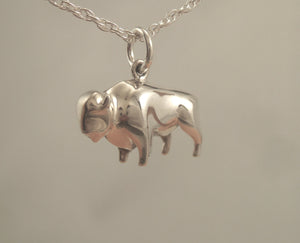 silver buffalo pendant/charm