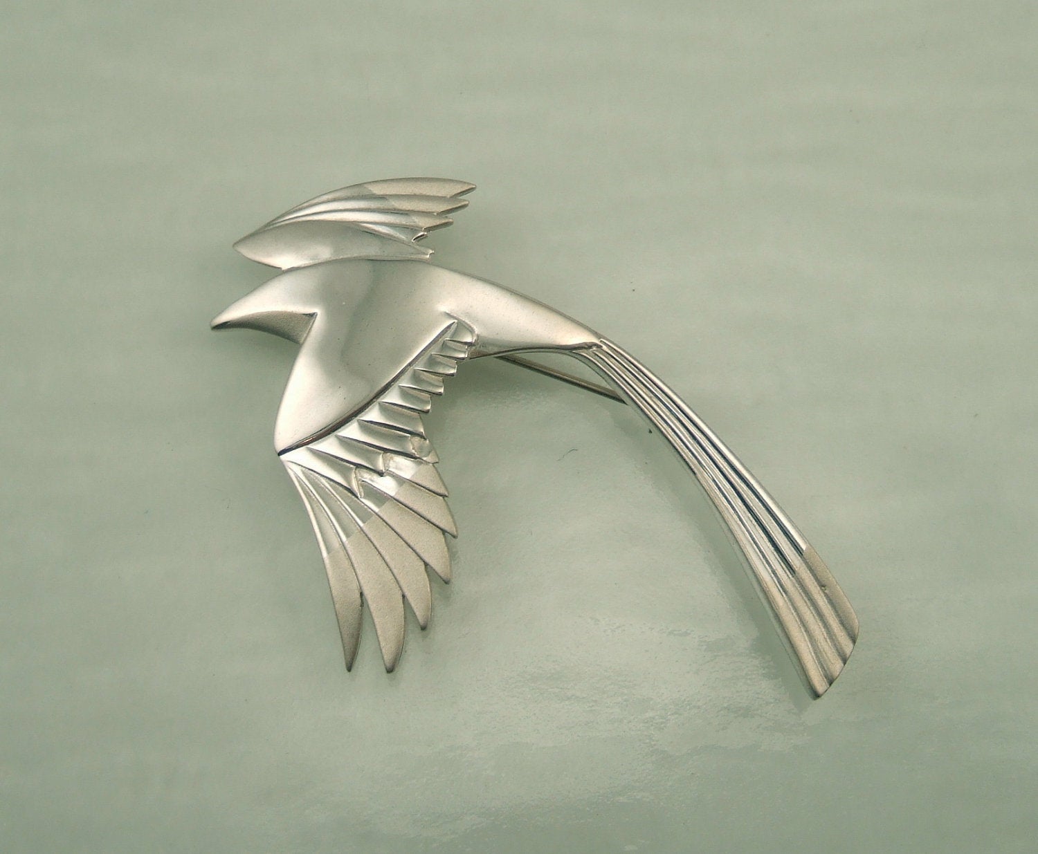 sterling silver magpie pin