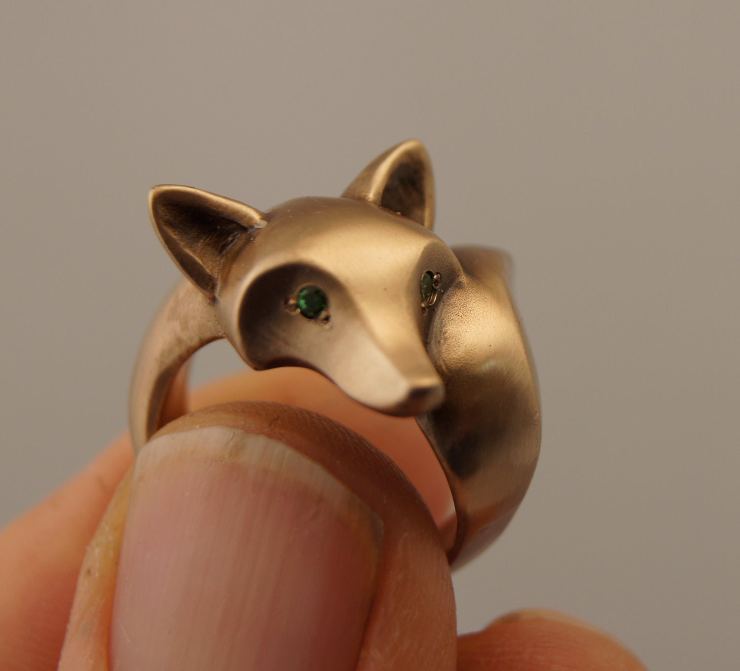 bronze fox ring, pick your eye color