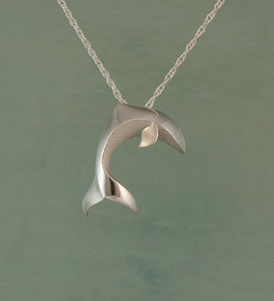 small silver dolphin pendant