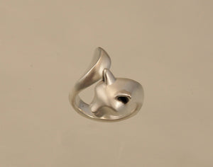 Forest cat sterling silver ring