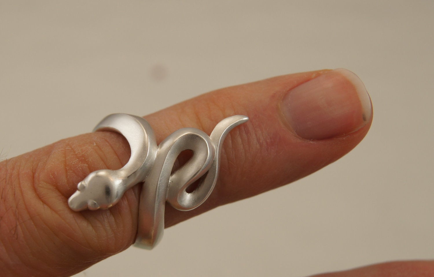boa snake ring, silver