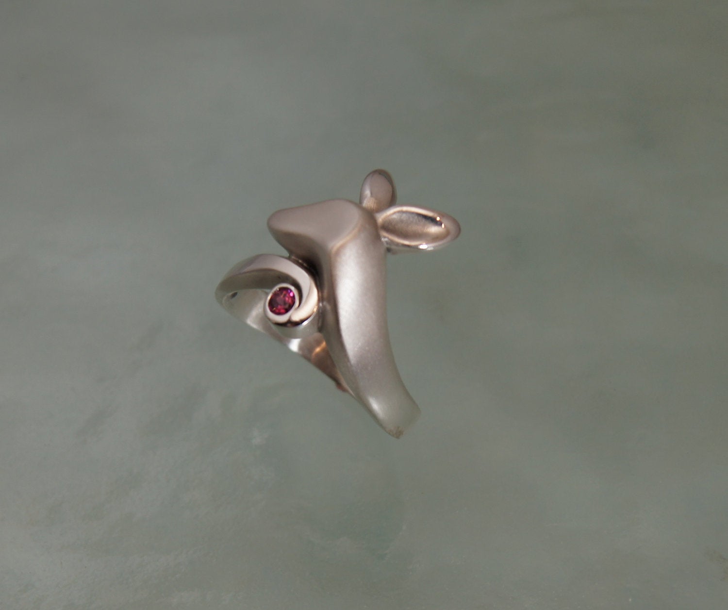 Fawn silver ring, with natural gemstones, pick your color