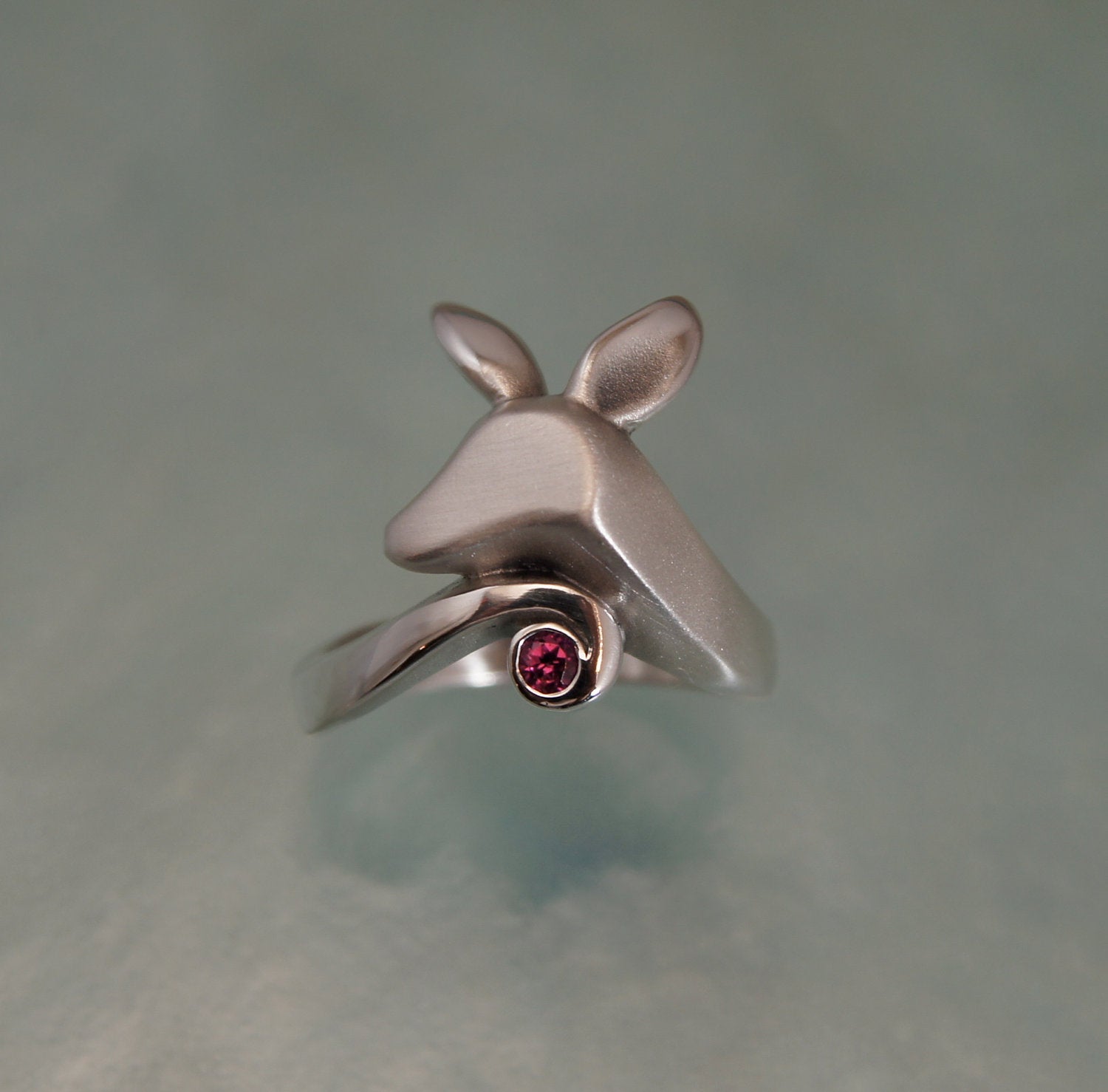 Fawn silver ring, with natural gemstones, pick your color