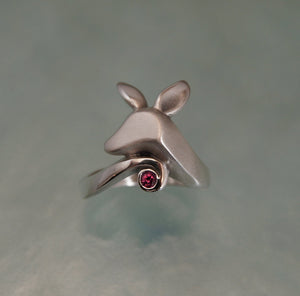 Fawn silver ring, with natural gemstones, pick your color
