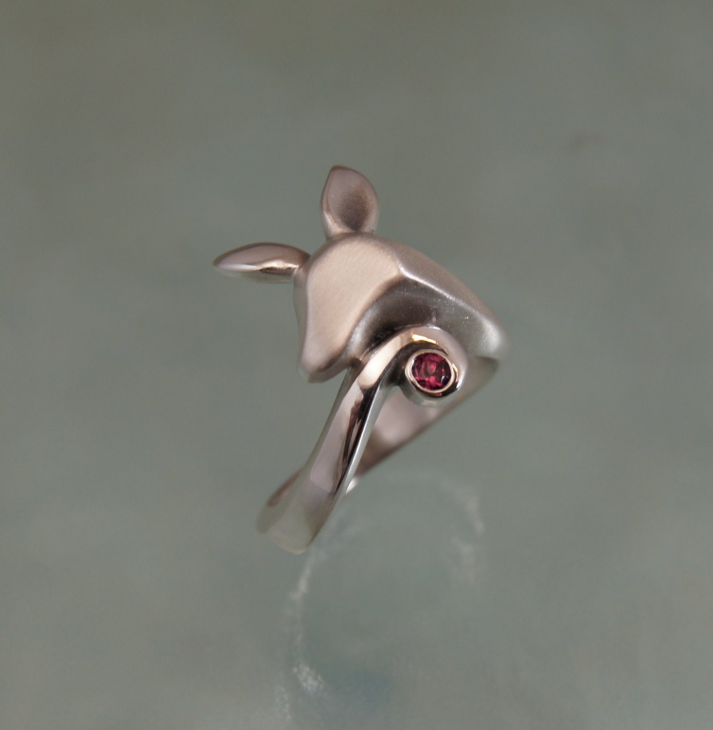 Fawn silver ring, with natural gemstones, pick your color