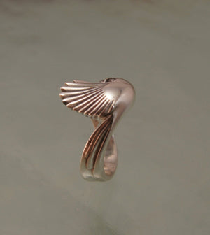 silver parrot ring, 10% of purchase goes to Nebraska Parrot Rescue