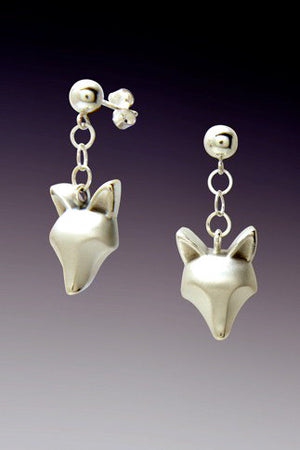silver fox dangle earrings