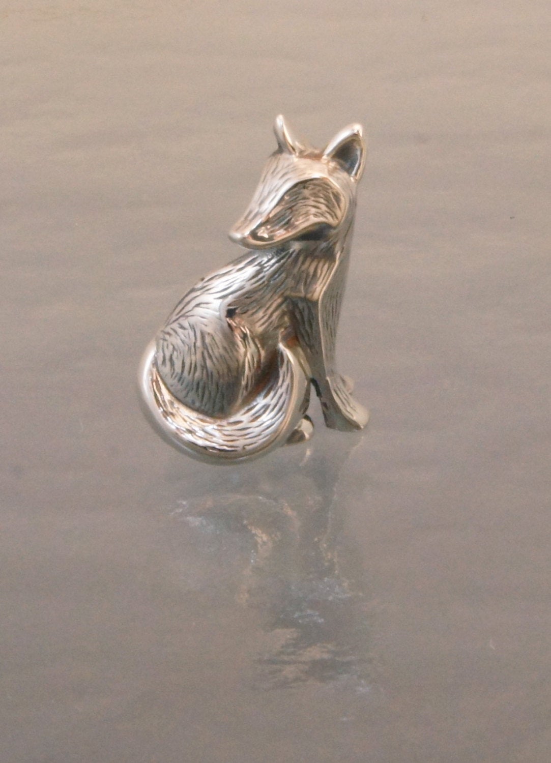 furred silver fox pendant