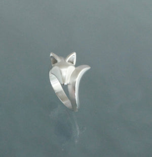 baby fox ring in sterling silver