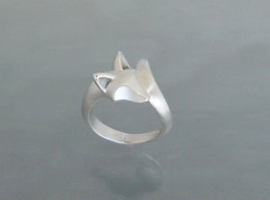 baby fox ring in sterling silver