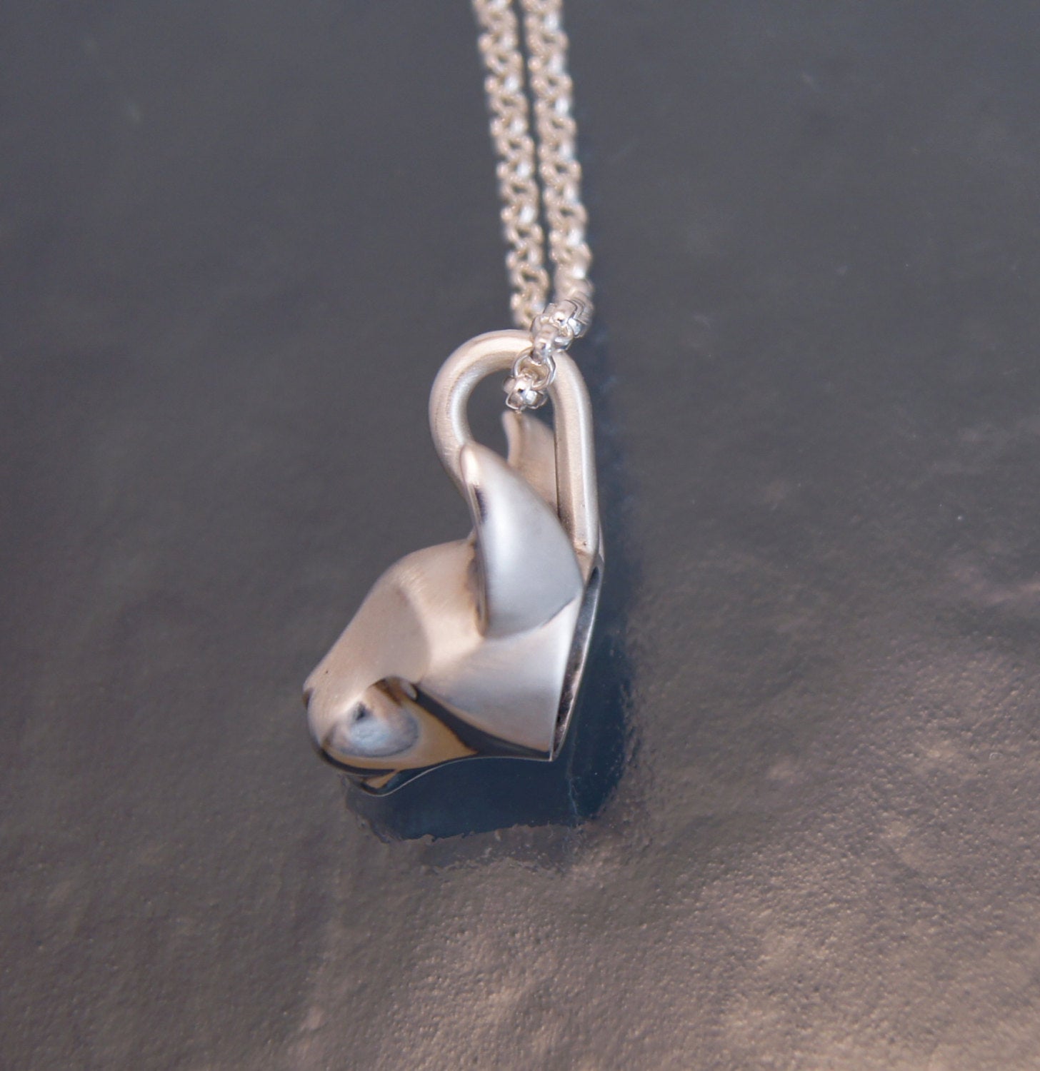 sphynx cat pendant with sterling  2.3 mm silver chain