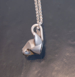 sphynx cat pendant with sterling  2.3 mm silver chain