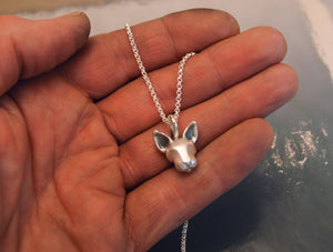 sphynx cat pendant with sterling  2.3 mm silver chain