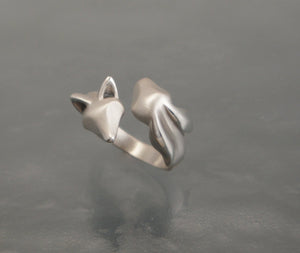 silver ring, fox and bunny friends