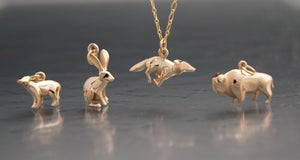 bronze jack rabbit pendant