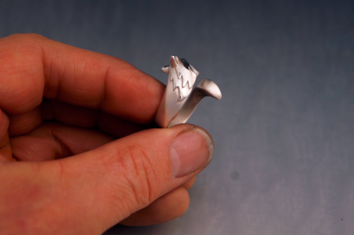 silver timber wolf ring