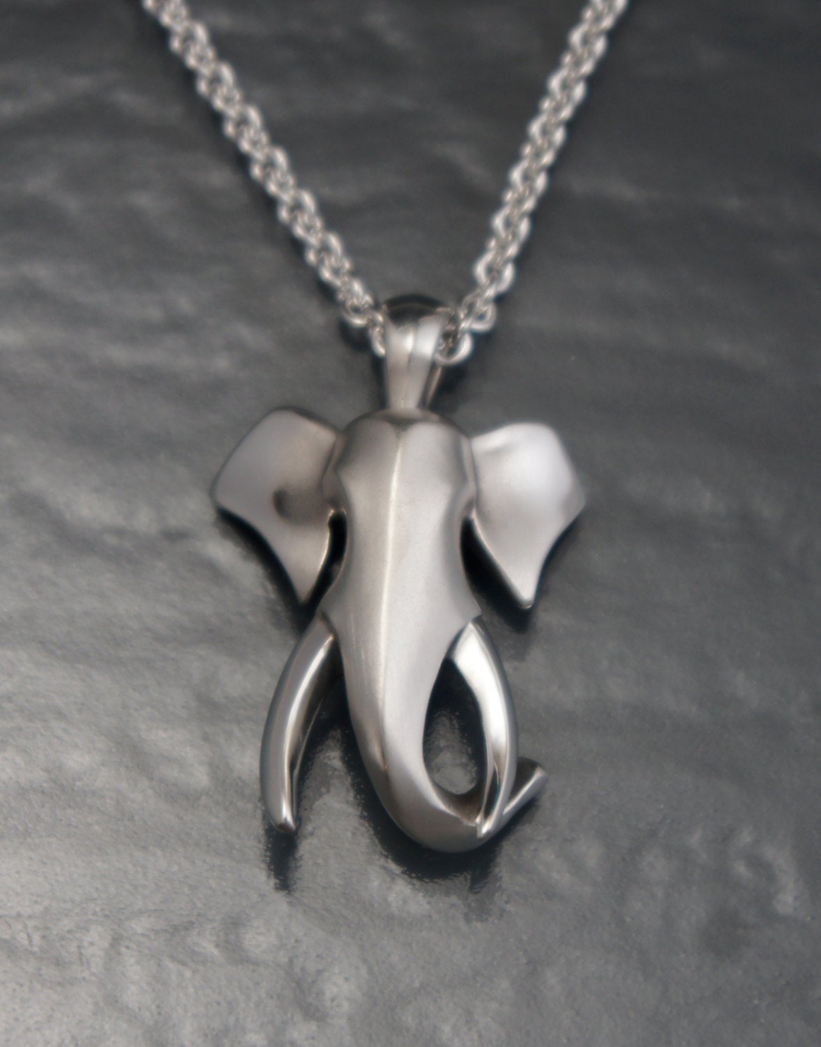 bull elephant silver pendant