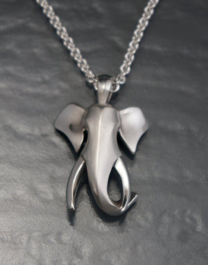 bull elephant silver pendant